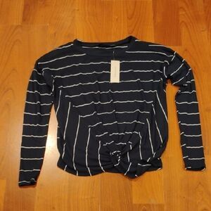 Navy Striped Women's Top